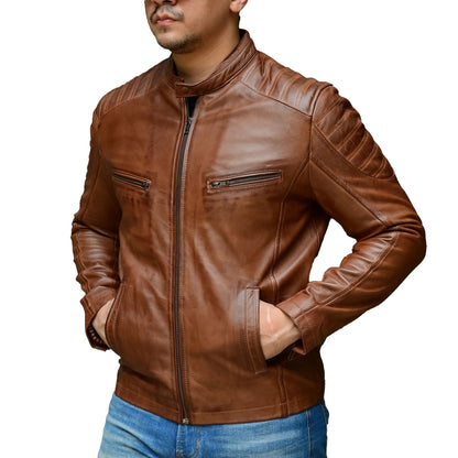 Vintage Look Motorcycle Lambskin Leather Jacket | The Order zone