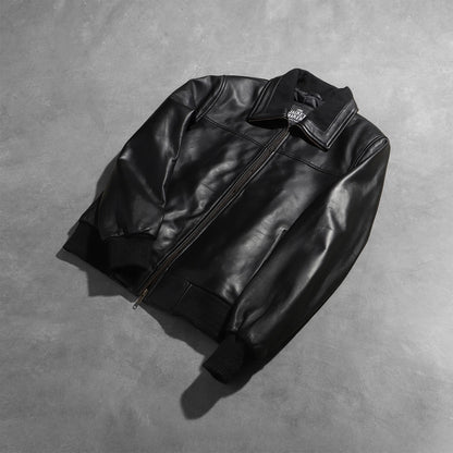 Men's Timeless Black Leather Biker Jacket | The Order zone