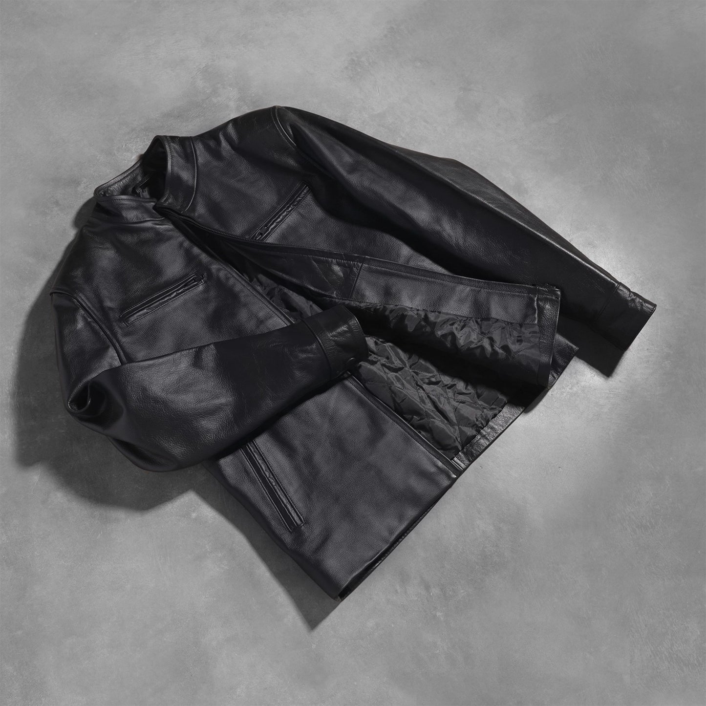 Men's Matte Black Leather Biker Jacket | The Order zone