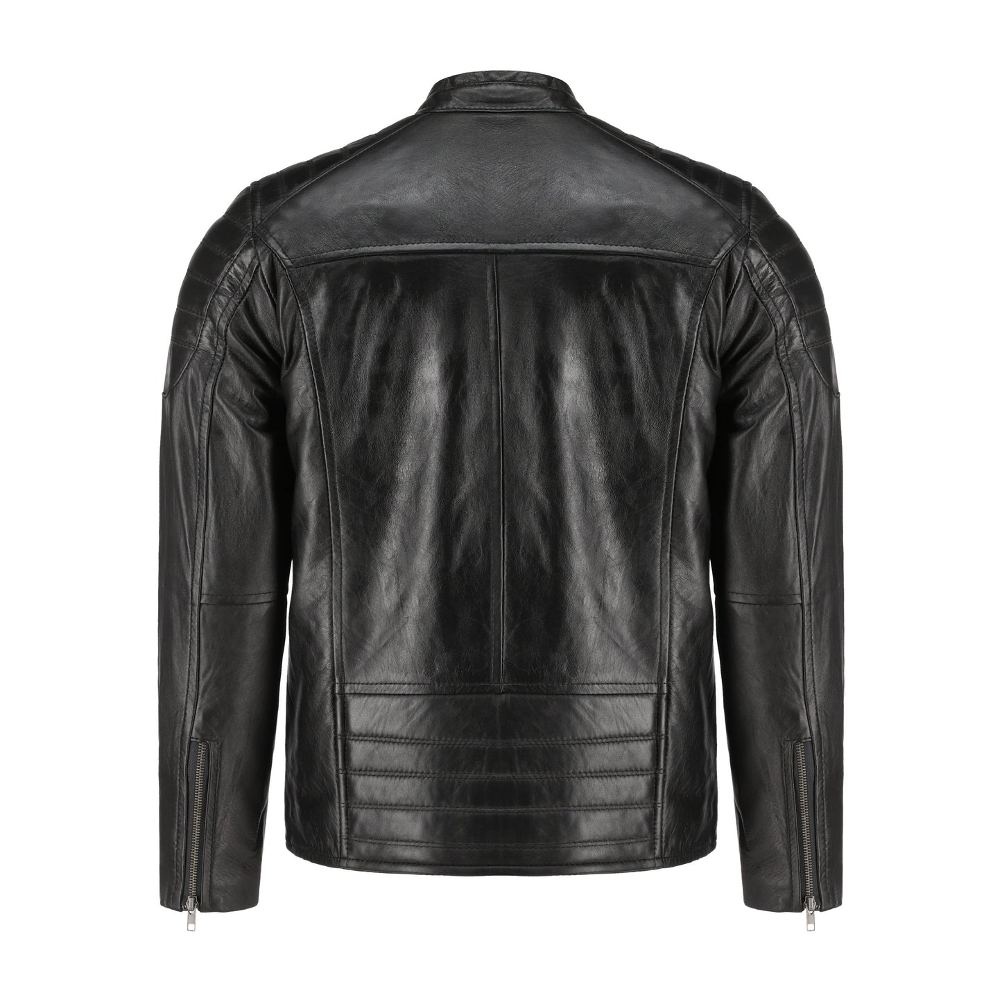 Mens Black Lambskin Biker Style Leather Jacket | The Order zone