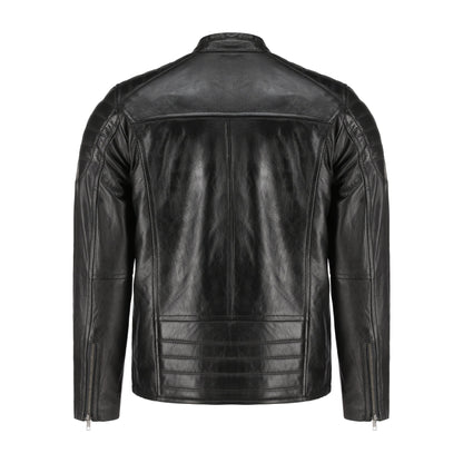 Mens Black Lambskin Biker Style Leather Jacket | The Order zone