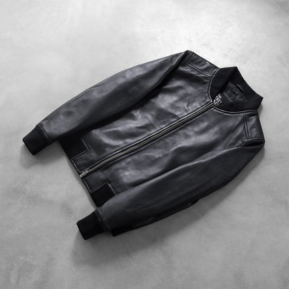 Noir Women's Black Leather Bomber Jacket | The Order zone