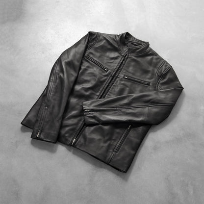 Men's Midnight Black Leather Jacket | The Order zone