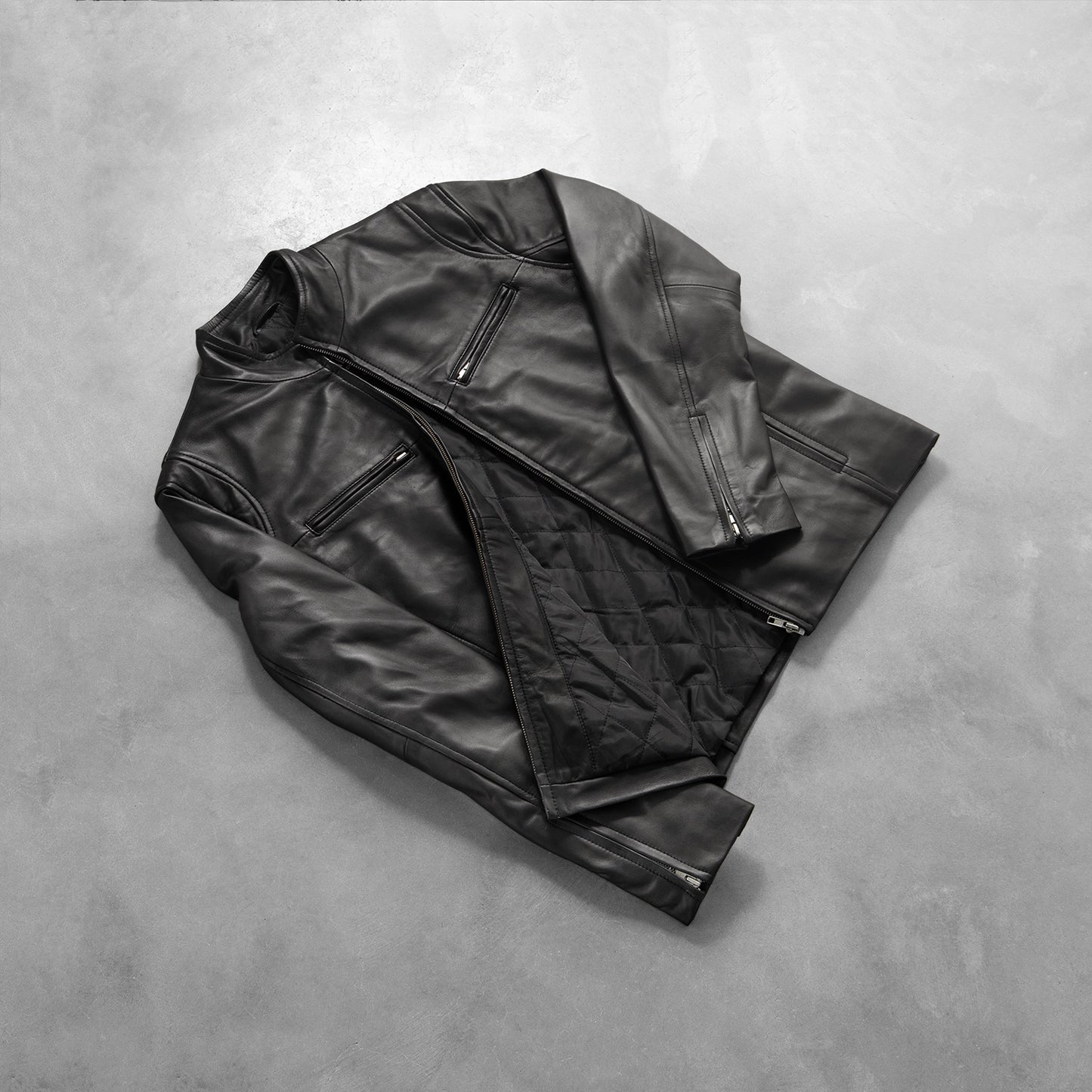 Men's Midnight Black Leather Jacket | The Order zone