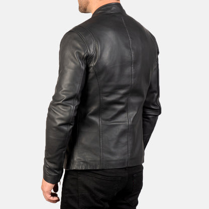 Men's Midnight Black Leather Jacket | The Order zone