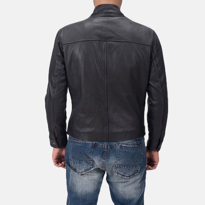 Men's Matte Black Leather Biker Jacket | The Order zone