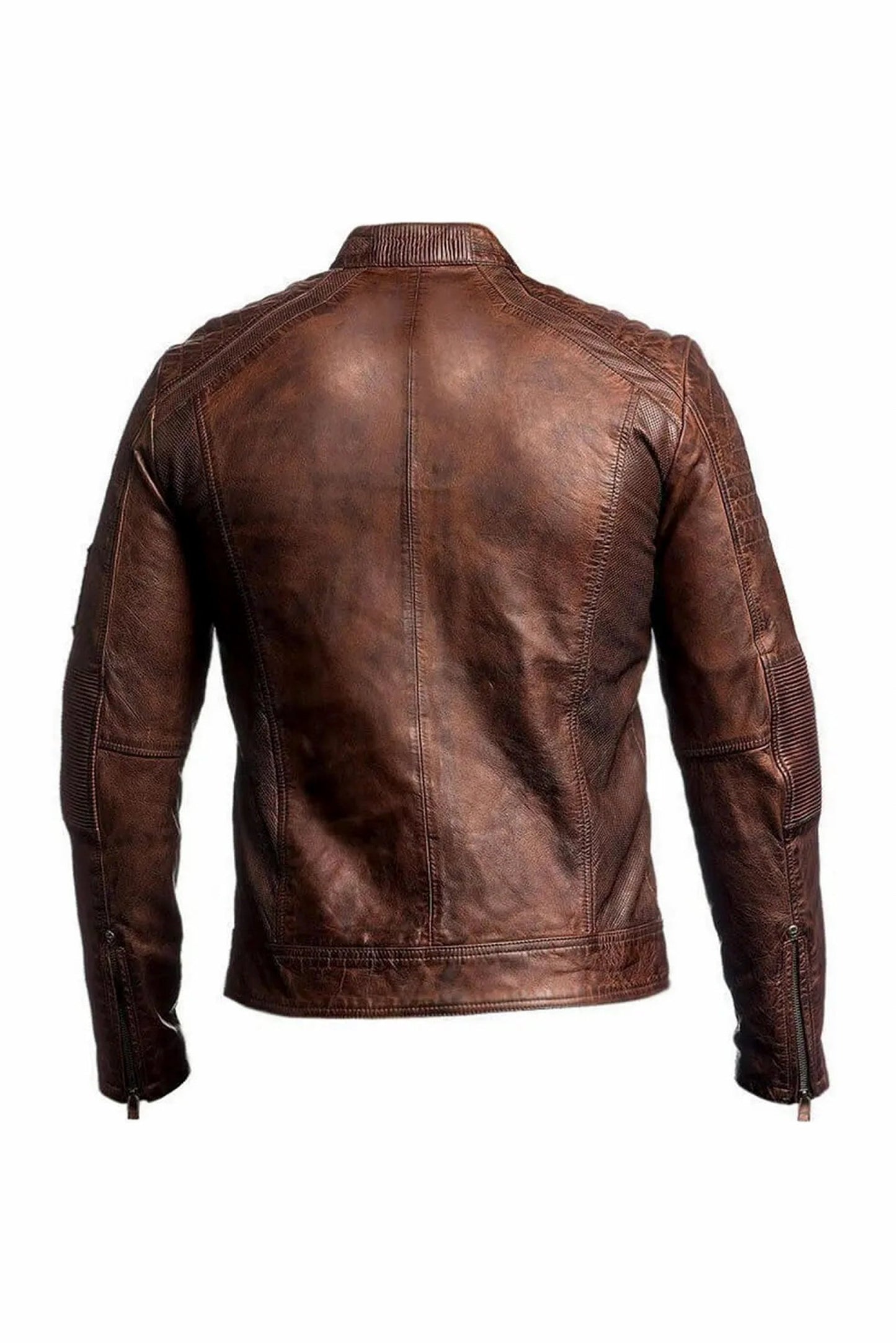 Men's Brown Cafe Racer Sheepskin Leather Jacket | The Order zone